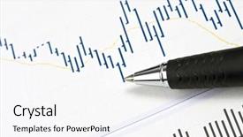  Presentation with stock market - Audience pleasing theme consisting of analyzing the stock market backdrop and a sky blue colored foreground