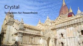  Presentation with myanmar bagan - Colorful presentation design enhanced with ananda temple in bagan myanmar burma backdrop and a light blue colored foreground