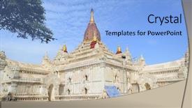  Presentation with myanmar bagan - Beautiful slide set featuring ananda temple in bagan myanmar burma backdrop and a light blue colored foreground