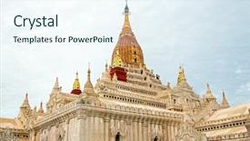  Presentation with myanmar bagan - PPT layouts enhanced with ananda temple in bagan myanmar background and a cool aqua colored foreground