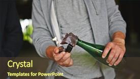  Presentation with bottle - PPT theme consisting of anarchy - close-up of rebellion burning napalm background and a tawny brown colored foreground