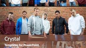  Presentation with teamwork street signs - Cool new PPT theme with anarchy - collage of street hooligans backdrop and a  colored foreground