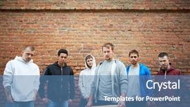  Presentation with wall street price - Slides consisting of anarchy - portrait of several street hooligans background and a  colored foreground