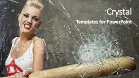  Presentation with punk - Slide deck enhanced with anarchy - punk girl breaking glass background and a gray colored foreground