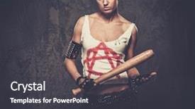  Presentation with punk - Audience pleasing PPT layouts consisting of anarchy - punk girl with a baseball backdrop and a dark gray colored foreground