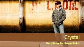  Presentation with dirt dirt texture dirty - Presentation theme having anarchy - skateboarder stands in front background and a tawny brown colored foreground