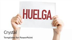  Presentation with spanish - Slide deck enhanced with anarchy - strike in spanish placard isolated background and a white colored foreground