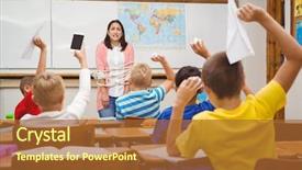  Presentation with elementary school - Presentation design featuring anarchy - students thorwing paper and airplanes background and a red colored foreground