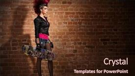  Presentation with punk - Amazing presentation theme having anarchy - young punk girl on brick backdrop and a wine colored foreground
