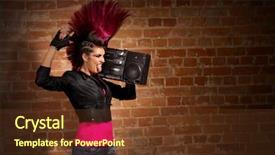  Presentation with punk - Presentation consisting of anarchy - young punk girl on brick background and a tawny brown colored foreground