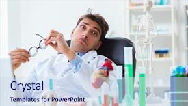  Presentation with fun - Colorful slide set enhanced with anatomical heart - funny doctor having fun backdrop and a sky blue colored foreground