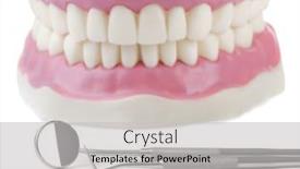  Presentation with teeth - Slide deck featuring piombino twilight panoramic view on piazza bovio lighthouse and rocks maremma tuscany italy background and a soft green colored foreground