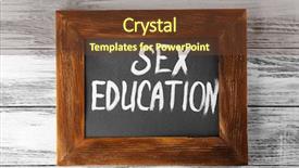  Presentation with sex education - Presentation theme featuring anatomie sexuality - small blackboard with text sex background and a tawny brown colored foreground