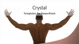 Presentation with builder - Beautiful PPT layouts featuring anatomie sportsman - body builder back backdrop and a white colored foreground