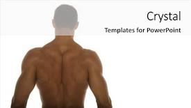  Presentation with body building - Presentation design enhanced with anatomie sportsman - body builder back background and a  colored foreground