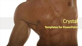  Presentation with positions of body - Audience pleasing theme consisting of anatomie sportsman - body builder chest backdrop and a  colored foreground