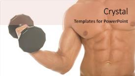  Presentation with body building - Audience pleasing theme consisting of anatomie sportsman - body builder working backdrop and a coral colored foreground