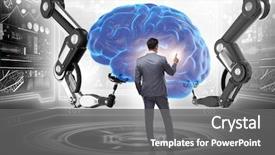  Presentation with artificial intelligence - Audience pleasing presentation consisting of anatomy - artificial intelligence concept with businessman backdrop and a gray colored foreground