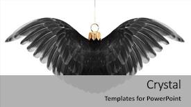  Presentation with christmas angel - PPT theme enhanced with anatomy - christmas toy made of feathers background and a light gray colored foreground