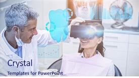  Presentation with teeth - Presentation design consisting of anatomy - digitally generated image background and a sky blue colored foreground