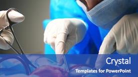  Presentation with heart anatomy - Presentation theme enhanced with anatomy - doctor doing heart operation background and a ocean colored foreground