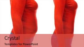  Presentation with slim body - Presentation theme consisting of women anatomy - fat and slim woman's body background and a red colored foreground