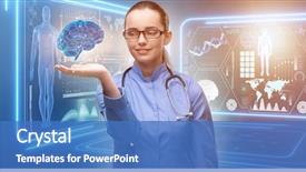  Presentation with medical brain - Audience pleasing presentation consisting of anatomy - female doctor with the brain backdrop and a teal colored foreground