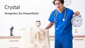  Presentation with skeleton - Slides consisting of anatomy - funny doctor with skeleton background and a white colored foreground