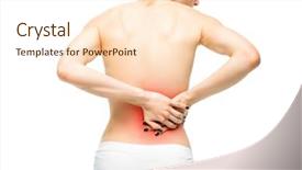  Presentation with kidneys - PPT theme with anatomy - kidneys pain female person background and a lemonade colored foreground