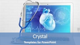  Presentation with heart anatomy - Theme enhanced with anatomy - laptop with stethoscope on table background and a teal colored foreground