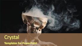  Presentation with skull - Cool new slides with anatomy - skeleton with smoke coming backdrop and a tawny brown colored foreground