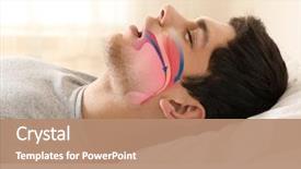  Presentation with obstructive sleep apnea - Presentation with anatomy - snore problem concept illustration background and a coral colored foreground