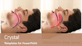  Presentation with airway - Cool new presentation theme with anatomy - snore problem concept illustration backdrop and a coral colored foreground