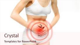 Presentation with anatomy - Colorful slides enhanced with anatomy - stomach ache woman with problem backdrop and a lemonade colored foreground