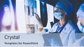  Presentation with women in media - Beautiful slide deck featuring anatomy - two female women medical doctors backdrop and a light blue colored foreground