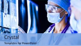  Presentation with medical - Amazing PPT layouts having anatomy - two female women medical doctors backdrop and a light blue colored foreground