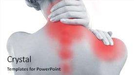  Presentation with anatomy neck - Theme having anatomy - young woman with neck background and a light gray colored foreground