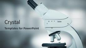  Presentation with laboratory equipment - Cool new PPT layouts with medical equipment meeting - composite image of microscope backdrop and a light blue colored foreground