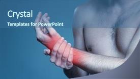  Presentation with disease - Audience pleasing PPT layouts consisting of anatomy ellbow - concept disease pain backdrop and a ocean colored foreground