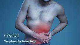  Presentation with stomach disease - Theme featuring anatomy ellbow - concept disease pain background and a ocean colored foreground