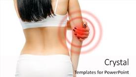  Presentation with elbow joint - PPT layouts with anatomy ellbow - joint pain woman with hand background and a sky blue colored foreground