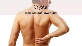  Presentation with kidneys pain or lower back - Presentation theme enhanced with anatomy muscles - holding his back in pain background and a lemonade colored foreground