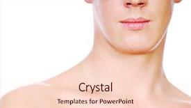  Presentation with human face - Audience pleasing PPT theme consisting of anatomy neck - half human male face backdrop and a lemonade colored foreground