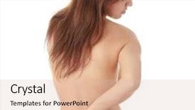  Presentation with anatomy neck - Beautiful theme featuring anatomy neck - nude woman from behind back backdrop and a  colored foreground