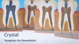  Presentation with machine tool structure - Slide set consisting of broken brown brick floor in red colors background and a coral colored foreground