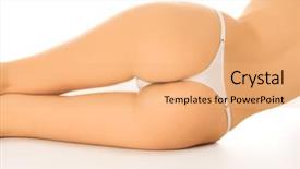  Presentation with female - Presentation enhanced with anatomy thigh - female ass white background background and a coral colored foreground