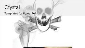  Presentation with skull - PPT theme consisting of anatomy tongue - smoke skull background and a white colored foreground