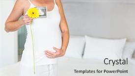  Presentation with sonogram - Slide deck consisting of anatomy uterus - midsection of pregnant woman holding background and a white colored foreground