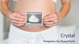  Presentation with anatomy uterus - PPT layouts consisting of anatomy uterus - midsection of pregnant woman holding background and a sky blue colored foreground