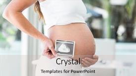  Presentation with anatomy uterus - Presentation theme having anatomy uterus - side view of woman holding background and a soft green colored foreground